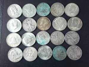 FULL 20-Coin Roll Pre-1965 90% Silver Half Dollars, Mixed Circulated Lot