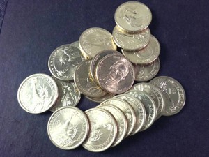 MegaLot of (21) Total Presidential USA Dollars in gold tone - high grade coins