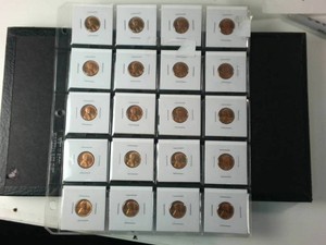 Lot of (20) 1958 Encased Wheat Pennies in Premium Condition  Full sheet to display