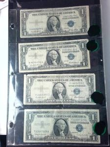 Awesome Lot of (2) 1935 E&F  Plus 1957 $1 Silver Certificate Blue Seal  With Motto and Without