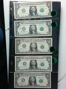 One Last Lot of (5) $1 FRN FANCY NOTES  Incl. 5x8s and 3x4s, Plus a  Star note