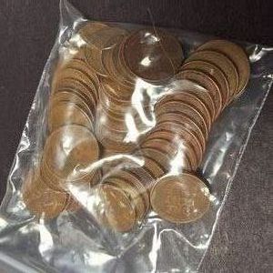 FULL ROLL 50 Count Lincoln Wheat Cents - Circulated Vintage Lincoln Pennnies