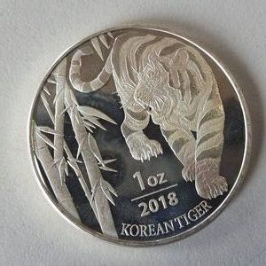 2018 South Korea 1 oz Silver Tiger Medal