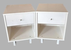 LR - Two White Nightstands