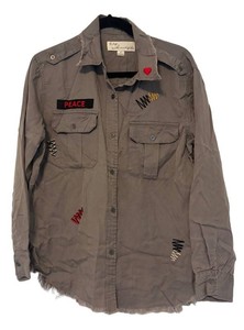 U - Distressed Button-Up Shirt by Vintage Havana - Size S