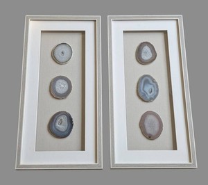 LL - Framed Geode Slice Wall Art Pair