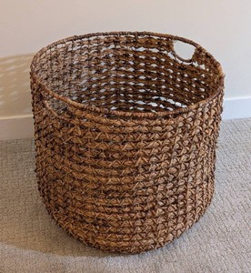 LL - Decorative Woven Basket - Large Natural-Fiber Storage Basket