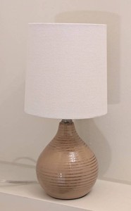 Ceramic Table Lamp - Ribbed Glazed Base