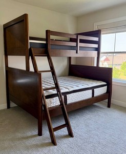 Wood Bunk Bed - Two-Level Frame With Ladder