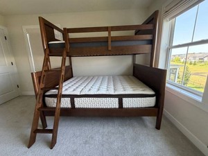 Wood Bunk Bed - Two-Level Frame With Ladder