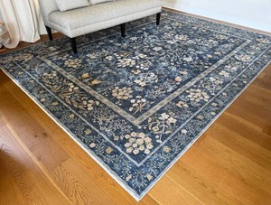 Area Rug - Rifle Paper Co. X Loloi Kismet KIS-01 Navy 93 X 126