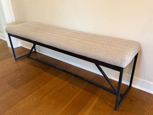 Upholstered Channel-Tufted Bench Seat
