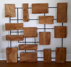 Teak Abstract Wall Hanging - Crate & Barrel