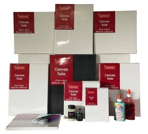 G - Canvas Panels - Craft Smart 20-Panel & Art Supplies Mixed Lot