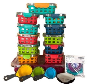 Glass Storage Container Mixed Lot - Ello, Measuring Cups & Kitchen Items