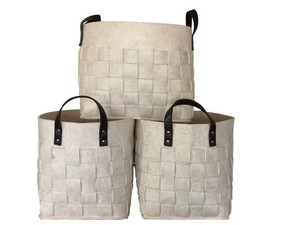 Woven Decorative Storage Baskets (Lot of 3)
