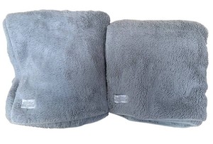 G - Faux Fur Blankets - Restoration Hardware Gray 2-Piece Set