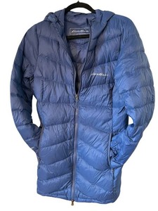Womens Insulated Jacket - Eddie Bauer Hooded Blue Size S