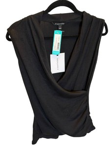 Womens Wrap Knit Top - 41 Hawthorn Benni Ruched Black Size S