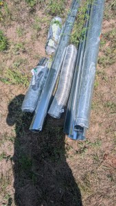 Small HVAC lot ducting galvanized tubing, garage heater, wood stove