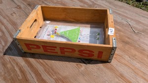 vintage wooden Pepsi-Cola tray case holder antique decorations lot