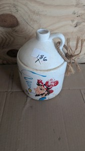 vintage whiskey jug the Ozarks, ma and Pa ceramic corn squeezing Ozarks moonshine jug