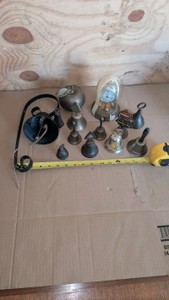 vintage antique cowbell Bell brass tin steel collection collectible bells lot