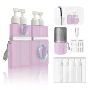 $20 YOTIME 4in1 Travel Dispenser Bottle, TSA Approved Travel Size Containers  TSA Approved, Vacuum Suction for Smooth Walls, Leak-Proof, Ideal for Hotel, Gym, Camping, Pink