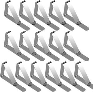 HAHAYOO 16Pcs Large Picnic Tablecloth Clips - Premium Thick Metal Table Cloth Holding Clip Cover Clamps