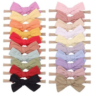 jollybows 20pcs Baby Girls Cotton Hair Bows Headbands Nylon Hair Bands Elastic Hair Accessories for Newborn Kids Infants Toddlers  Nylon Hair Bands Super Elastic Handmade Hair Accessories for Newborn Kids Infants Toddlers