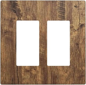Decorative Outlet Covers Vintage Brown Wood Grain Wooden Plank 2 Gang Light Switch Cover Plate Double Rocker Wall Plate Switch Plate Covers Faceplate for Farmhouse Home Decor
