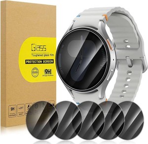 5 Pack Privacy Screen Protector for Samsung Galaxy Watch 765 44mm  AntiAnti-Spy Tempered Glass, Easy Install, Tempered Glass Protector, for Galaxy Watch 7 Watch 6 Watch 5 Watch 4 44mm