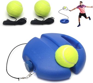 Tennis Trainer Rebound Ball with String Solo Tennis Training Kit Portable Practice Rebounder Equipment Training Tools with Long Elastic Ropes for Adults, Kids, Beginners