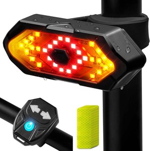 Bike Tail Light with Turn Signals USB Rechargeable Bike Turn Signals 120 Lumens Ultra Bright LED Turn Signals for Bicycle 5 Mode with 10PCS Safety Reflective Tape for Cycling Electronics