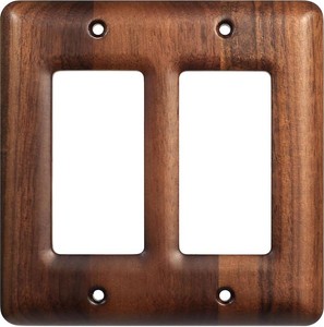 Two Light Switch Cover Plate Solid Walnut Decorative 2-Gang Light Switch Cover, Premium Wooden Wall Plate