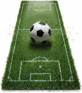 $43 Batiyeer Soccer Table Runner 59 x 24 Inch Large Polyester Football Pitch Table Runner Decor for Sports Theme Party Decorations Realistic Grass Field Design for Party Favors Kitchen Dining Home