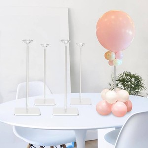 $20 TekXYZ 15.75 Clear Acrylic Balloon Stand for Table Centerpiece, 4 Pack  Easy assembly, sturdy, reusable for any event. Durability and elegant appearance. Note Balloons NOT included.