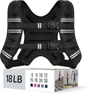 $55 Zeerun Weighted Vest, 6lb8lb10lb12lb15lb18lb20lb24lb30lb for Men Women, Reflective Stripe Adjustable Buckle, Comfortable Durable Rucking Vest for Walking Running Strength Training