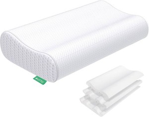 $49 UTTU Cervical Pillow for Neck Pain Relief, Memory Foam Neck Pillow for Sleeping, Adjustable Orthopedic Sandwich Pillow, Contour Cooling for Side Back Stomach Sleeper, Queen(23.6 13.8 5.24.5)