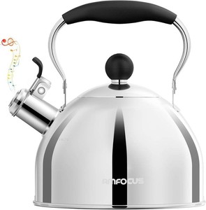 $35 Tea Kettle, 2 Quart Stainless Steel Whistling Tea Kettle, Stovetop Whistling Teakettle Tea Pots for Stove Top with Ergonomic Folding Handle, Small Teapot, Water boiler for Tea, Coffee (Silver)