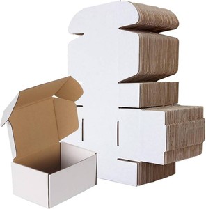 $27 RLAVBL 6x4x3 Shipping Boxes Set of 50, White Small Corrugated Cardboard Box, Mailer Box