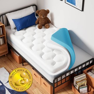 $120 OhGeni Cooling 4 Inch Twin XL Dual Layer Mattress Topper, 2 Inch Gel Memory Foam,2 Inch Soft Pillow Top Pad, College Dorm Essentials Bedroom Mattresses Cover, with 1000 pcs air Holes