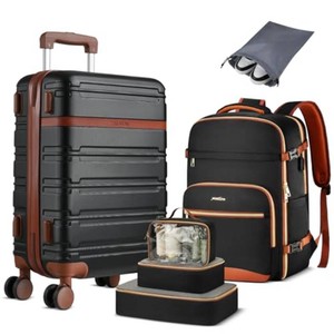 $85 YAMTION Luggage Sets 6 Piece,Hardside 20In Suitcase with Spinner Wheels,TSA Lock,Carry On Suitcase Travel Essentials for Personal Items
