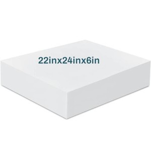 $35 Frienda 1 Pack 6 x 22 x 24 Upholstery High Density Craft Foam Sheets Replacement Square Cut to Size Cushion Chair Padding, Suitable for Shipping, Packing, Cushion Foam, Mailing, Cosplay(White)