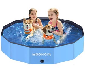 $50 Meowant Foldable Dog Pool, 63 Hard Plastic Dog Swimming Pools for Dogs  Collapsible Plastic Kid Pet, Portable Bathing Tub Kiddie Pool for Dogs (XL-63   12)