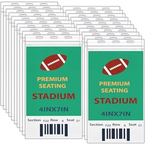 $41 Patelai 200 Pcs 4 x 7 Inch Plastic Badge Holder Bulk Clear Vinyl ID Protector Sleeves Card Ticket Credential Badge Sleeves Vertical Waterproof Name Tag Holder for Sporting Events