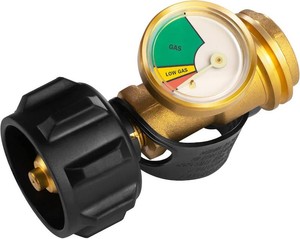 Propane Tank Gauge Level Indicator Leak Detector for BBQ Gas Grill Type 1  Universal propane gauge for 5-40 lb tanks with QCC1 Type 1 connection and color coded dial for BBQ gas grill RV camper