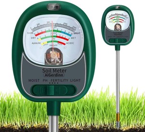 Soil Moisture Meter for Plants, 4-in-1 Soil Tester - pHFertilitySunlight Meter, Large Dial, IndoorOutdoor Plant Water Monitor, Garden Soil Test Kit for Lawn, Farm, Houseplants