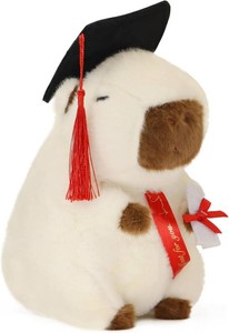 TXDRRA 7.8-Inch Graduation Capybara Plush   2026 PhD Stuffed Animal Gift for Graduates, Friends & Fans   Graduation Keepsake & Party Decoration (White 8)