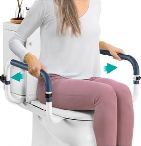 $30 PELEGON Toilet Safety Rails (250lb) - Adjustable Toilet Safety Rails, Toilet Bar for Elderly Adults, Toilets Rails for Seniors, Toilet Seat with Handles for Elderly & Disabled Toilet Grab Bar - 1 Pack